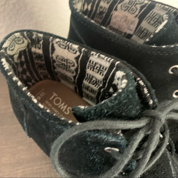 TOMS 380515 Boots Black Desert Wedge Ankle Booties size 7 - Picture 12 of 12